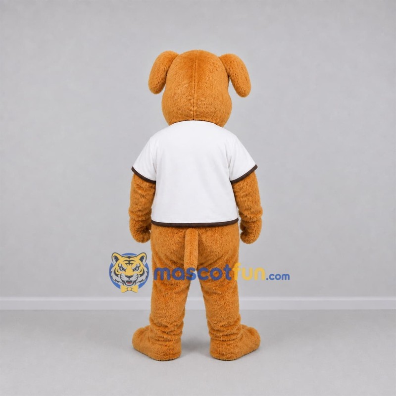 Custom Tan and White Dog Mascot Costume Adult Full Body Suit for School Events Custom Tan and White Dog Mascot Costume Adult Full Body Suit for School Events