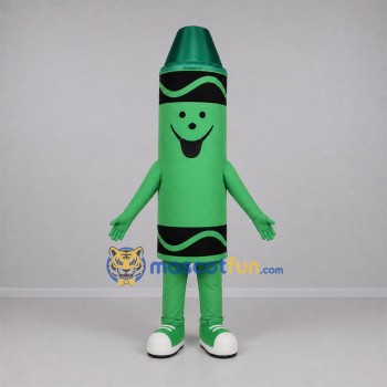 Custom Green and Black Crayon Mascot Costume Adult Full Body Suit for Art Events