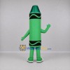 Custom Green and Black Crayon Mascot Costume Adult Full Body Suit for Art Events Custom Green and Black Crayon Mascot Costume Adult Full Body Suit for Art Events