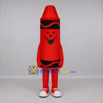 Custom Red and Black Crayon Mascot Costume Adult Full Body Suit for Art Events