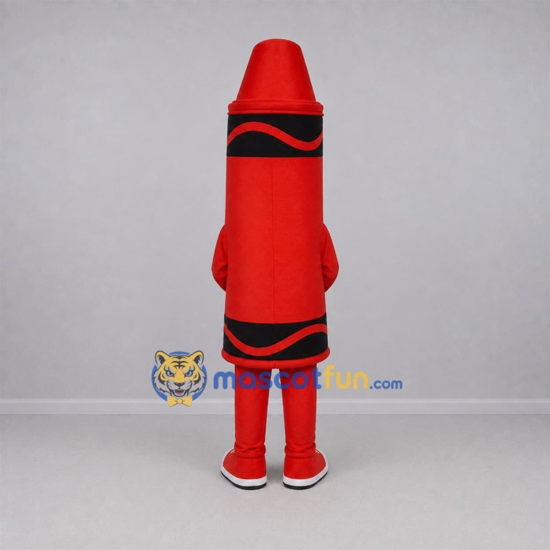 Custom Red and Black Crayon Mascot Costume Adult Full Body Suit for Art Events Custom Red and Black Crayon Mascot Costume Adult Full Body Suit for Art Events