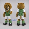 Custom Tan and Green Lion Mascot Costume Adult Full Body Suit for Sports Events