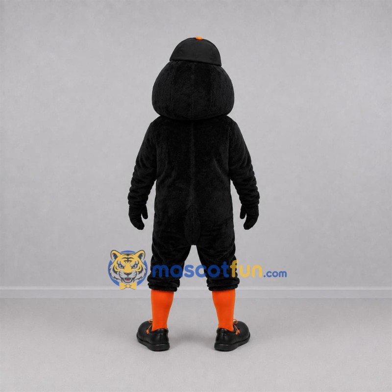Custom Black and Orange Bird Mascot Costume Adult Full Body Suit for Baseball Games Custom Black and Orange Bird Mascot Costume Adult Full Body Suit for Baseball Games