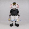 Custom Gray and Black Elephant Mascot Costume Adult Full Body Suit for Baseball Games Custom Gray and Black Elephant Mascot Costume Adult Full Body Suit for Baseball Games