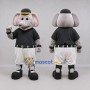 Custom Gray and Black Elephant Mascot Costume Adult Full Body Suit for Baseball Games
