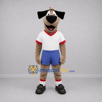 Custom Tan and White Dog Mascot Costume Adult Full Body Suit for Sports Events Custom Tan and White Dog Mascot Costume Adult Full Body Suit for Sports Events