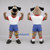 Custom Tan and White Dog Mascot Costume Adult Full Body Suit for Sports Events