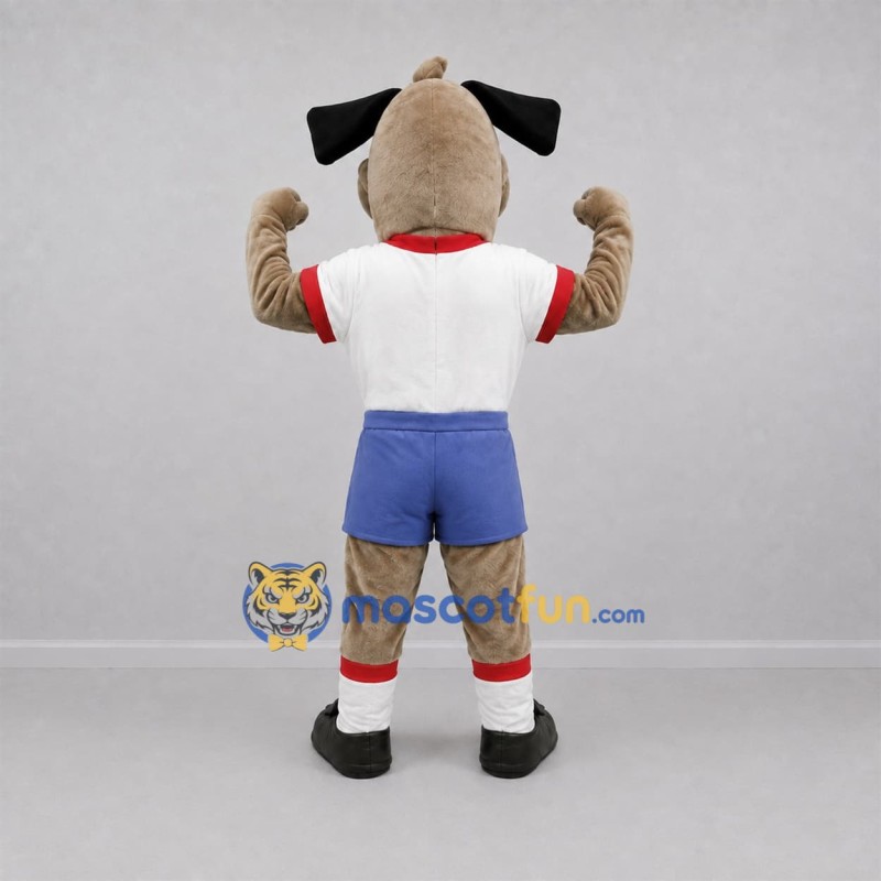 Custom Tan and White Dog Mascot Costume Adult Full Body Suit for Sports Events
