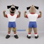 Custom Tan and White Dog Mascot Costume Adult Full Body Suit for Sports Events