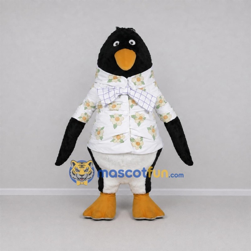 Custom Black and White Penguin Mascot Costume Adult Full Body Suit for Beach Events Custom Black and White Penguin Mascot Costume Adult Full Body Suit for Beach Events