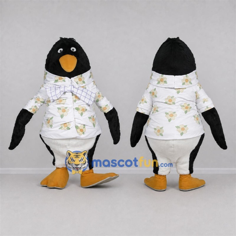Custom Black and White Penguin Mascot Costume Adult Full Body Suit for Beach Events Custom Black and White Penguin Mascot Costume Adult Full Body Suit for Beach Events