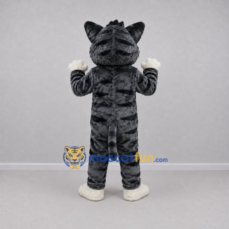 Custom Gray and White Tabby Cat Mascot Costume Adult Full Body Suit for Pet Events