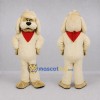 Custom Cream and Red Dog Mascot Costume Adult Full Body Suit for School Events Custom Cream and Red Dog Mascot Costume Adult Full Body Suit for School Events