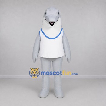 Custom Gray and White Dolphin Mascot Costume Adult Full Body Suit for Marine Events Custom Gray and White Dolphin Mascot Costume Adult Full Body Suit for Marine Events