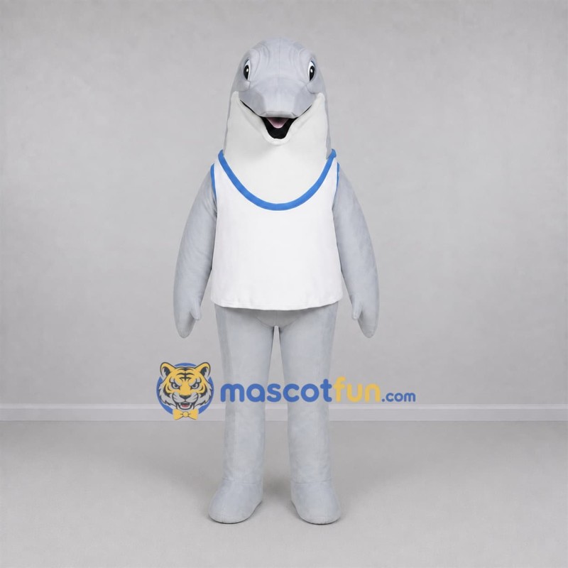Custom Gray and White Dolphin Mascot Costume Adult Full Body Suit for Marine Events Custom Gray and White Dolphin Mascot Costume Adult Full Body Suit for Marine Events