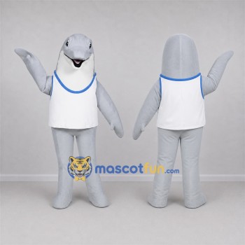 Custom Gray and White Dolphin Mascot Costume Adult Full Body Suit for Marine Events