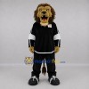 Custom Tan and Black Lion Mascot Costume Adult Full Body Suit for Sports Events