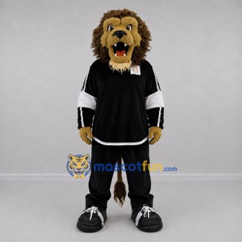 Custom Tan and Black Lion Mascot Costume Adult Full Body Suit for Sports Events Custom Tan and Black Lion Mascot Costume Adult Full Body Suit for Sports Events