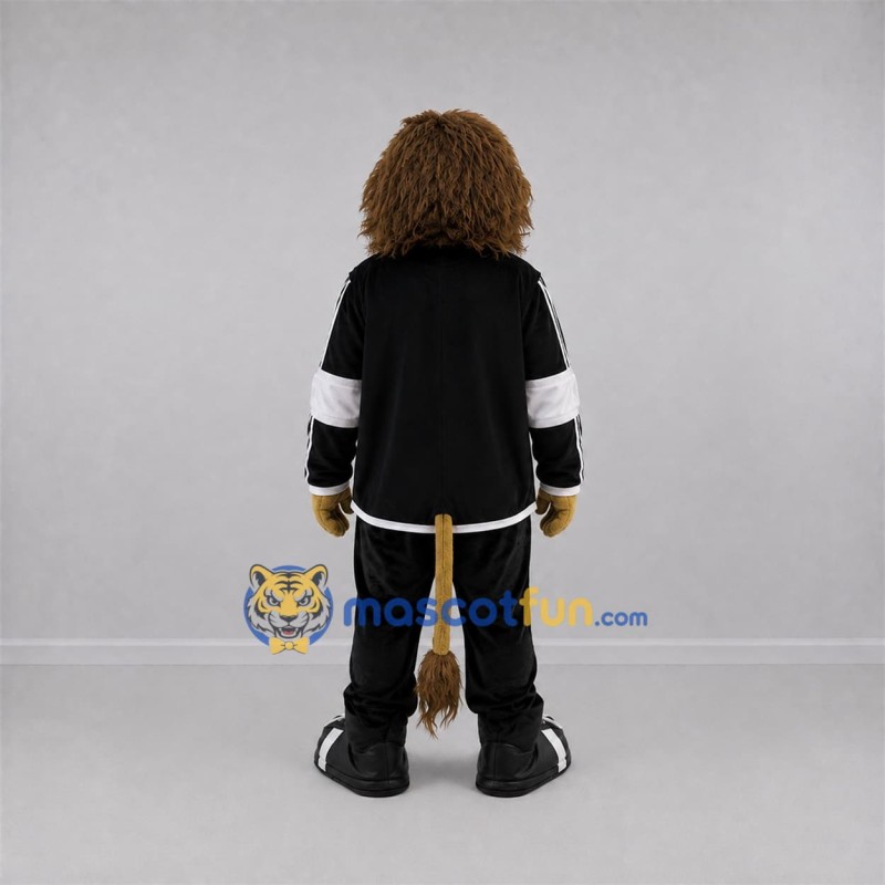 Custom Tan and Black Lion Mascot Costume Adult Full Body Suit for Sports Events