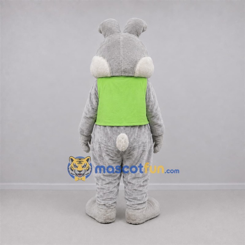Custom Gray and Green Easter Bunny Mascot Costume Adult Full Body Suit for Easter Egg Hunts Custom Gray and Green Easter Bunny Mascot Costume Adult Full Body Suit for Easter Egg Hunts