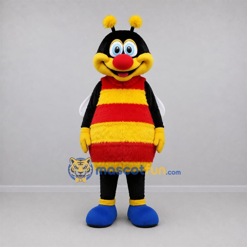 Custom Yellow and Red Bee Mascot Costume Adult Full Body Suit for School Events Custom Yellow and Red Bee Mascot Costume Adult Full Body Suit for School Events
