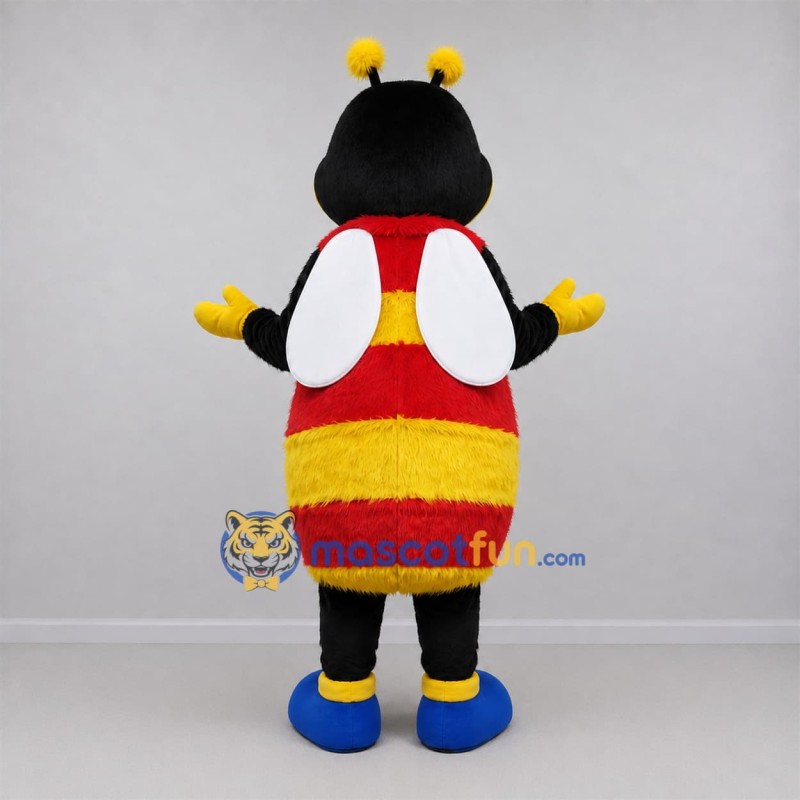 Custom Yellow and Red Bee Mascot Costume Adult Full Body Suit for School Events Custom Yellow and Red Bee Mascot Costume Adult Full Body Suit for School Events