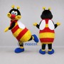 Custom Yellow and Red Bee Mascot Costume Adult Full Body Suit for School Events