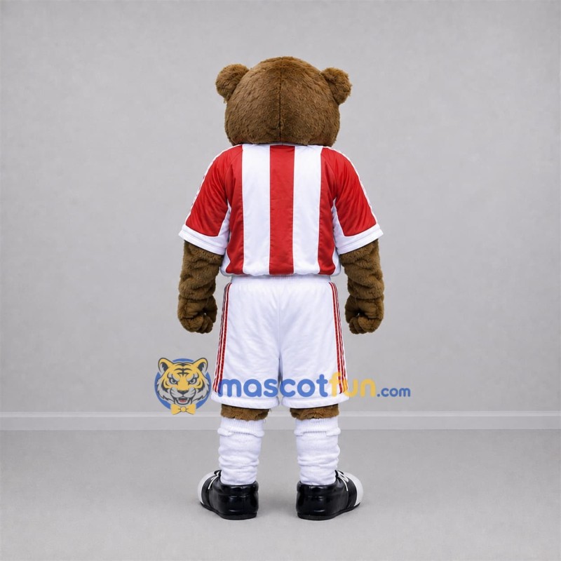 Custom Brown and Red Bear Mascot Costume Adult Full Body Suit for Sports Events Custom Brown and Red Bear Mascot Costume Adult Full Body Suit for Sports Events
