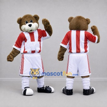 Custom Brown and Red Bear Mascot Costume Adult Full Body Suit for Sports Events