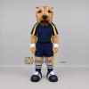 Custom Tan and Navy Blue Terrier Dog Mascot Costume Adult Full Body Suit for Sports Events