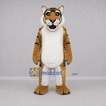 Custom Tan and White Tiger Mascot Costume Adult Full Body Suit for Wildlife Events
