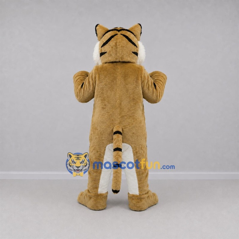 Custom Tan and White Tiger Mascot Costume Adult Full Body Suit for Wildlife Events Custom Tan and White Tiger Mascot Costume Adult Full Body Suit for Wildlife Events