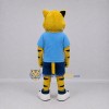 Custom Yellow and Blue Tiger Mascot Costume Adult Full Body Suit for Sports Events