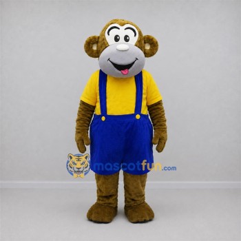 Custom Brown and Yellow Monkey Mascot Costume Adult Full Body Suit for School Events Custom Brown and Yellow Monkey Mascot Costume Adult Full Body Suit for School Events