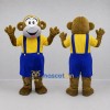 Custom Brown and Yellow Monkey Mascot Costume Adult Full Body Suit for School Events Custom Brown and Yellow Monkey Mascot Costume Adult Full Body Suit for School Events