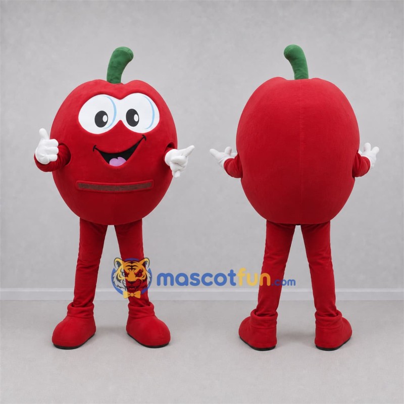 Custom Red and Green Apple Mascot Costume Adult Full Body Suit for Healthy Eating Events