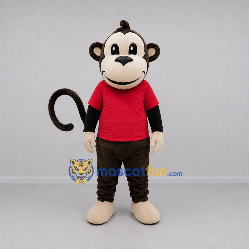 Custom Brown and Red Monkey Mascot Costume Adult Full Body Suit for Jungle Events Custom Brown and Red Monkey Mascot Costume Adult Full Body Suit for Jungle Events