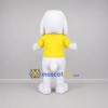 Custom White and Yellow Dog Mascot Costume Adult Full Body Suit for School Events