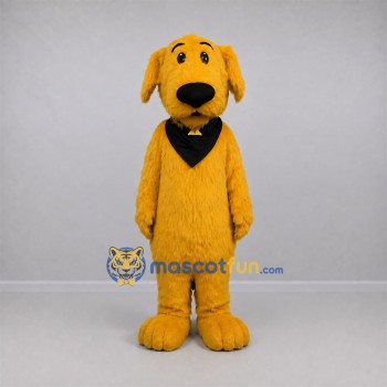 Custom Golden Yellow and Black Dog Mascot Costume Adult Full Body Suit for School Events