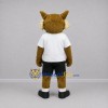 Custom Brown and White Fox Mascot Costume Adult Full Body Suit for Sports Events Custom Brown and White Fox Mascot Costume Adult Full Body Suit for Sports Events