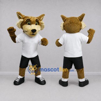 Custom Brown and White Fox Mascot Costume Adult Full Body Suit for Sports Events
