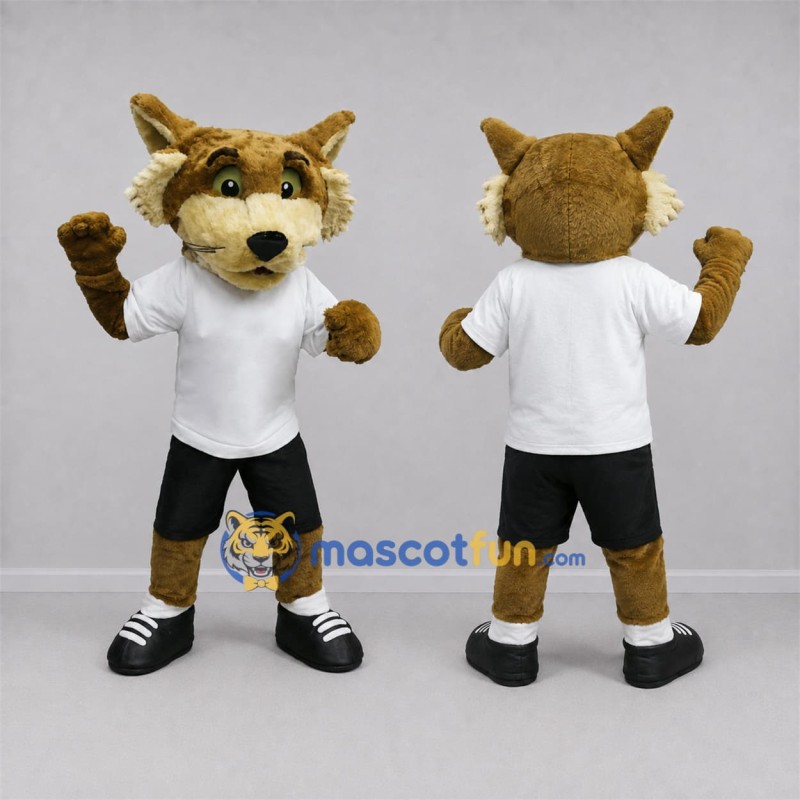 Custom Brown and White Fox Mascot Costume Adult Full Body Suit for Sports Events Custom Brown and White Fox Mascot Costume Adult Full Body Suit for Sports Events