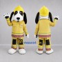 Custom White and Yellow Firefighter Dog Mascot Costume Adult Full Body Suit for Safety Awareness Events