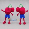Custom Red and Green Cherries Mascot Costume Adult Full Body Suit for Food Festivals