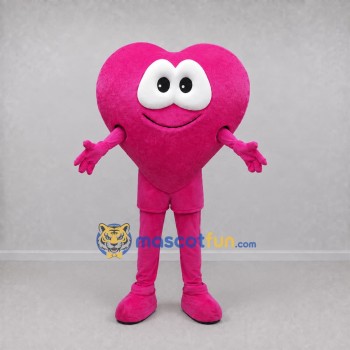 Custom Pink Heart Mascot Costume Adult Full Body Suit for Valentine Events Custom Pink Heart Mascot Costume Adult Full Body Suit for Valentine Events