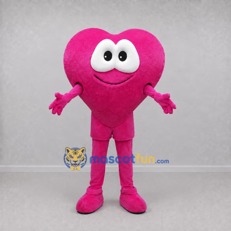 Custom Pink Heart Mascot Costume Adult Full Body Suit for Valentine Events Custom Pink Heart Mascot Costume Adult Full Body Suit for Valentine Events