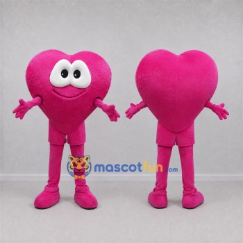 Custom Pink Heart Mascot Costume Adult Full Body Suit for Valentine Events