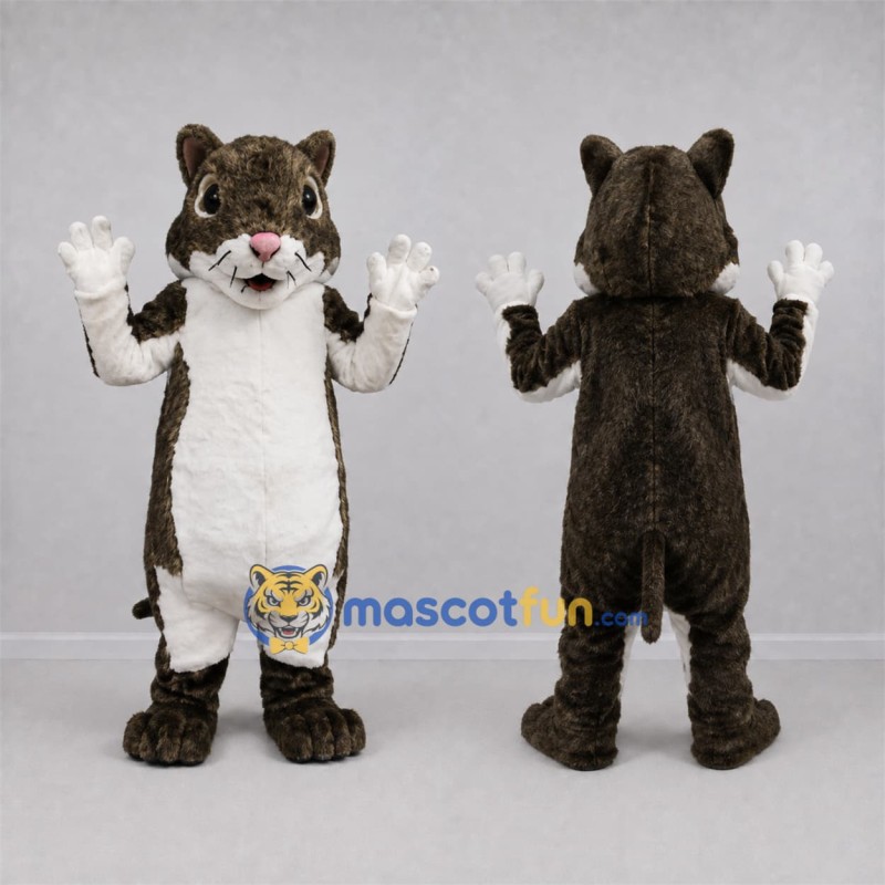 Custom Brown and White Mouse Mascot Costume Adult Full Body Suit for Pet Events Custom Brown and White Mouse Mascot Costume Adult Full Body Suit for Pet Events