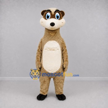 Custom Tan and Brown Meerkat Mascot Costume Adult Full Body Suit for Wildlife Events Custom Tan and Brown Meerkat Mascot Costume Adult Full Body Suit for Wildlife Events