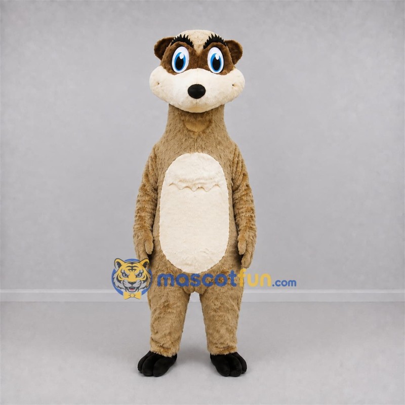 Custom Tan and Brown Meerkat Mascot Costume Adult Full Body Suit for Wildlife Events Custom Tan and Brown Meerkat Mascot Costume Adult Full Body Suit for Wildlife Events